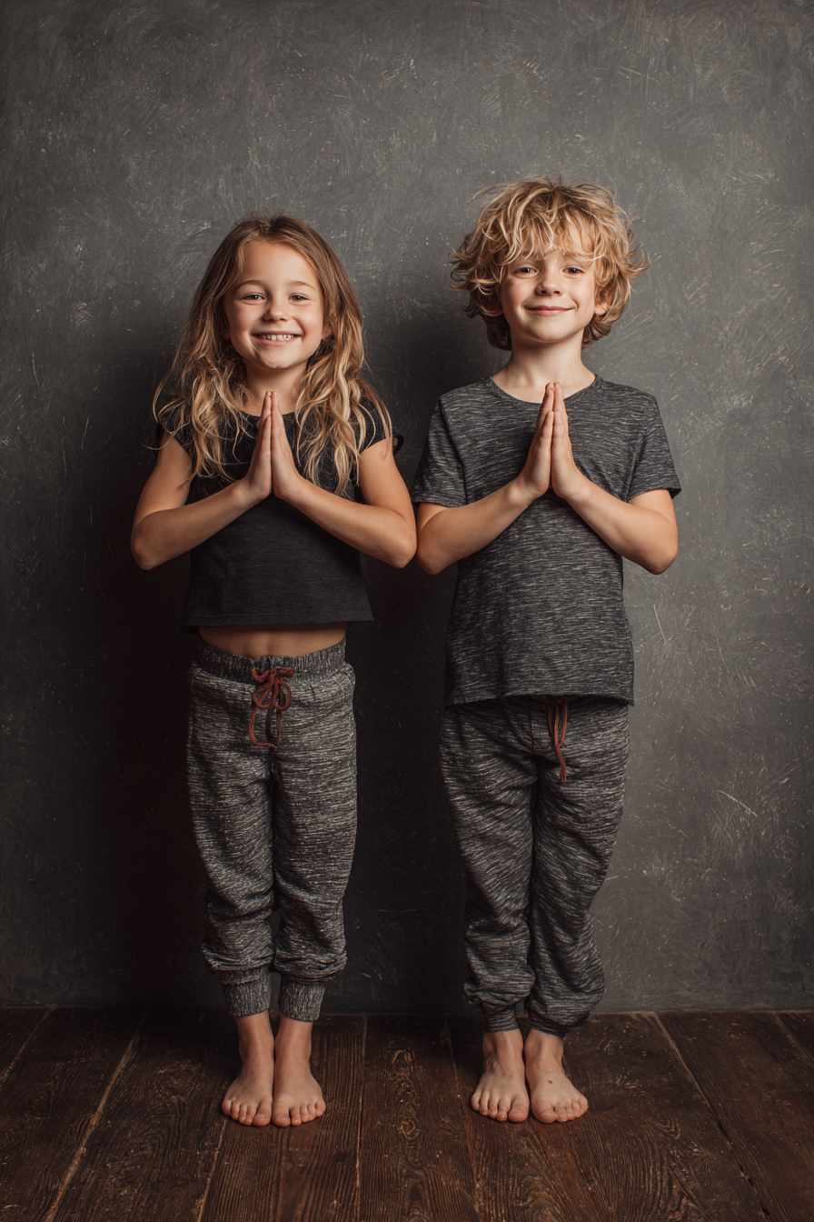 Діти займаються йогою